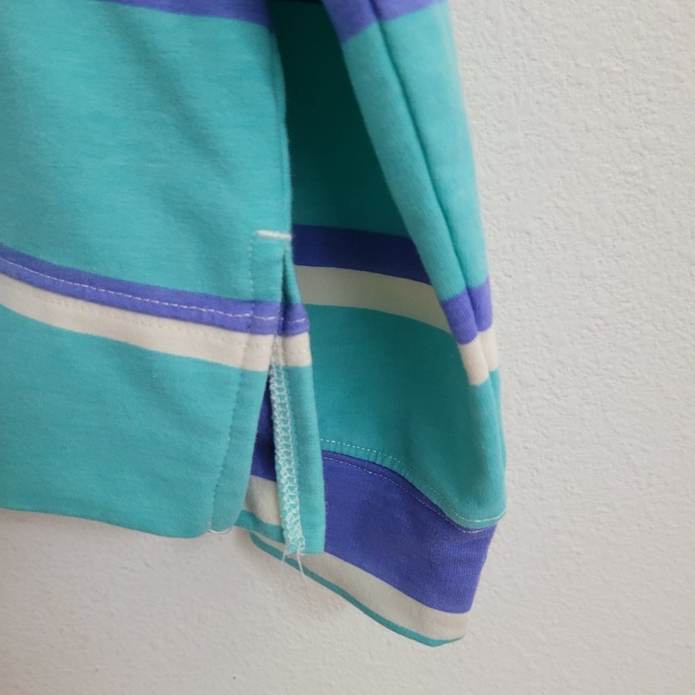 WILDFOX Ladies Sweatshirt & Short Lounge Set Wear Blue Stripe Coord Set Small - Picture 4 of 10
